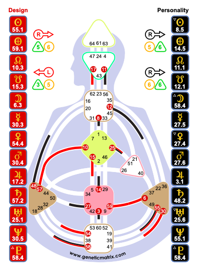 Beispiel eines Human Design Charts